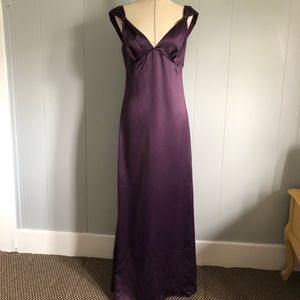 After Six Purple/Plum Satin Gown. Size 10.
